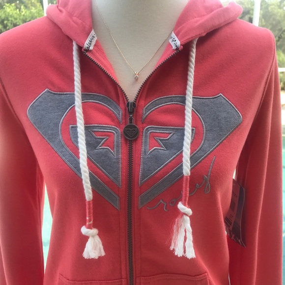 Roxy Tops - Roxy Embroidered Zip Up Hoodie Sweatshirt - NWT